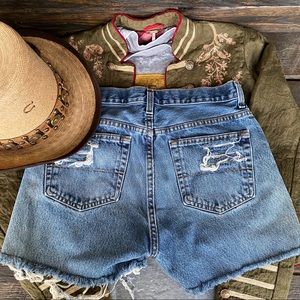 VINTAGE FADED GLORY DENIM CUTOFF SHORTS MED WSH 30